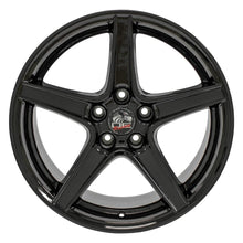 Cargar imagen en el visor de la galería, 18" Replica Wheel FR06B Fits Ford Mustang Saleen Rim 18x10 Black Wheel