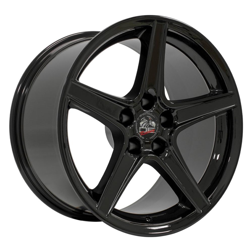 18" Replica Wheel FR06B Fits Ford Mustang Saleen Rim 18x10 Black Wheel