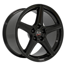 Cargar imagen en el visor de la galería, 18" Replica Wheel FR06B Fits Ford Mustang Saleen Rim 18x10 Black Wheel