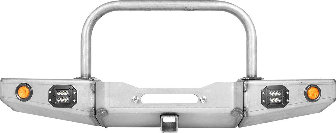 86-95 Suzuki Samurai Front Bumpers - 0-1 Inch Winch Plate Long Ends Grill Guard Bare Low Range Off Road