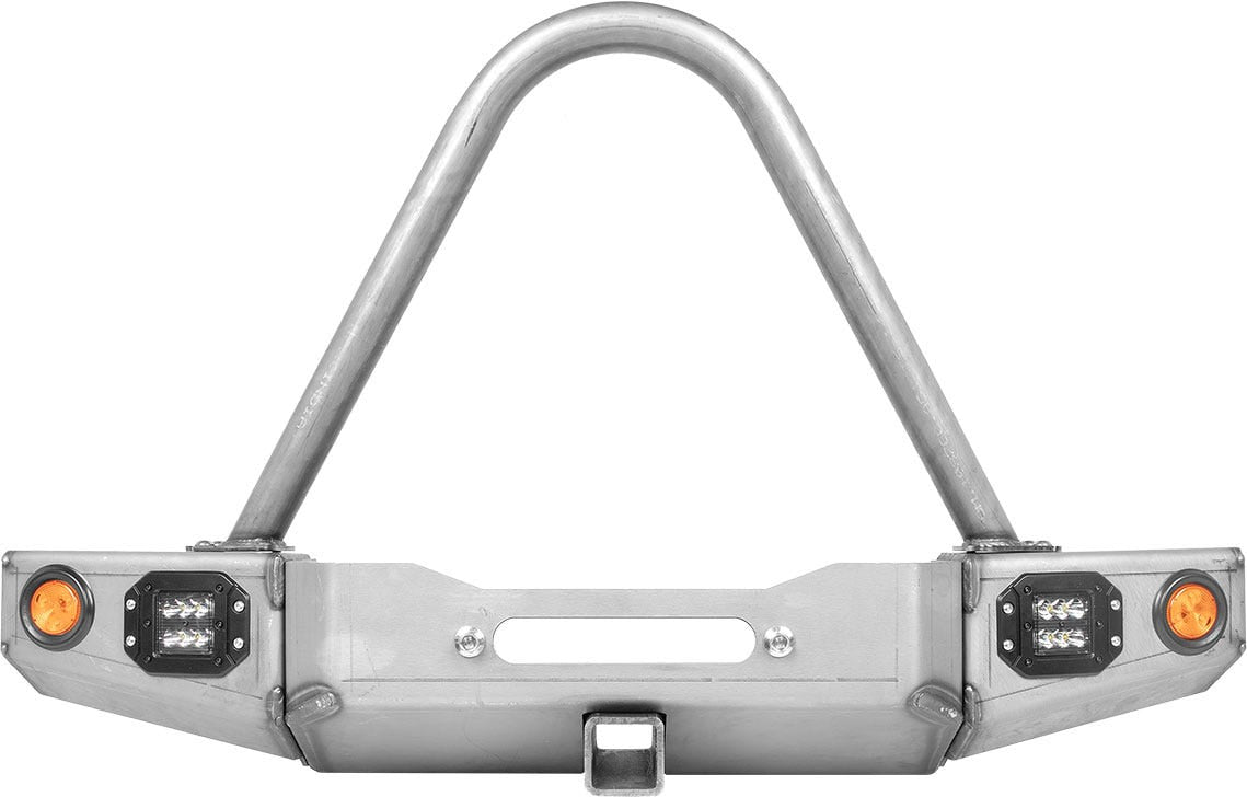 86-95 Suzuki Samurai Front Bumpers - 0-1 Inch Winch Plate Short Ends Single Bend Stinger Bare Low Range Off Road