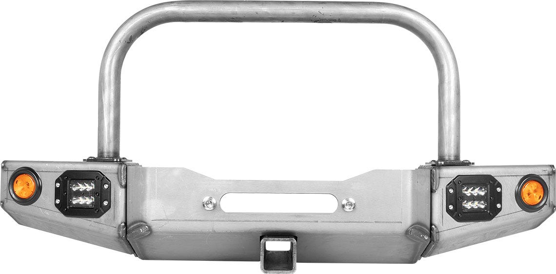 86-95 Suzuki Samurai Front Bumpers - 0-1 Inch Winch Plate Short Ends Grill Guard Bare Low Range Off Road