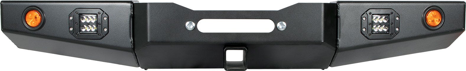 86-95 Suzuki Samurai Front Bumpers - 0-1 Inch Winch Plate Long Ends Black Powder Coat Low Range Off Road