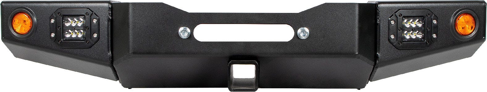 86-95 Suzuki Samurai Front Bumpers - 0-1 Inch Winch Plate Short Ends Black Powder Coat Low Range Off Road