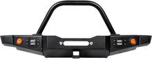 Load image into Gallery viewer, 86-95 Suzuki Samurai Front Bumpers - 0-1 Inch Winch Plate Short Ends with Stubby Ends Double Bend Stinger Black Powder Coat Low Range Off Road