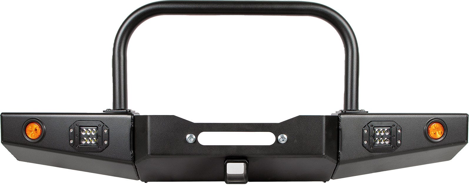 86-95 Suzuki Samurai Front Bumpers - 2-3 Inch Winch Plate Long Ends Grill Guard Black Powder Coat Low Range Off Road