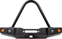 Cargar imagen en el visor de la galería, 86-95 Suzuki Samurai Front Bumpers - 2-3 Inch Winch Plate Short Ends Single Bend Stinger Black Powder Coat Low Range Off Road