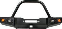 Cargar imagen en el visor de la galería, 86-95 Suzuki Samurai Front Bumpers - 2-3 Inch Winch Plate Short Ends Double Bend Stinger Black Powder Coat Low Range Off Road