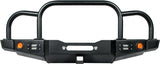 86-95 Suzuki Samurai Front Bumpers - 2-3 Inch Winch Plate Short Ends with Stubby Ends Grill and Headlight Guard Black Powder Coat Low Range Off Road
