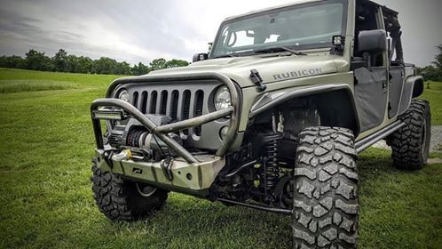 JK Stubby Front Bumper W/Grill Hoop/Stinger Bare Steel Motobilt