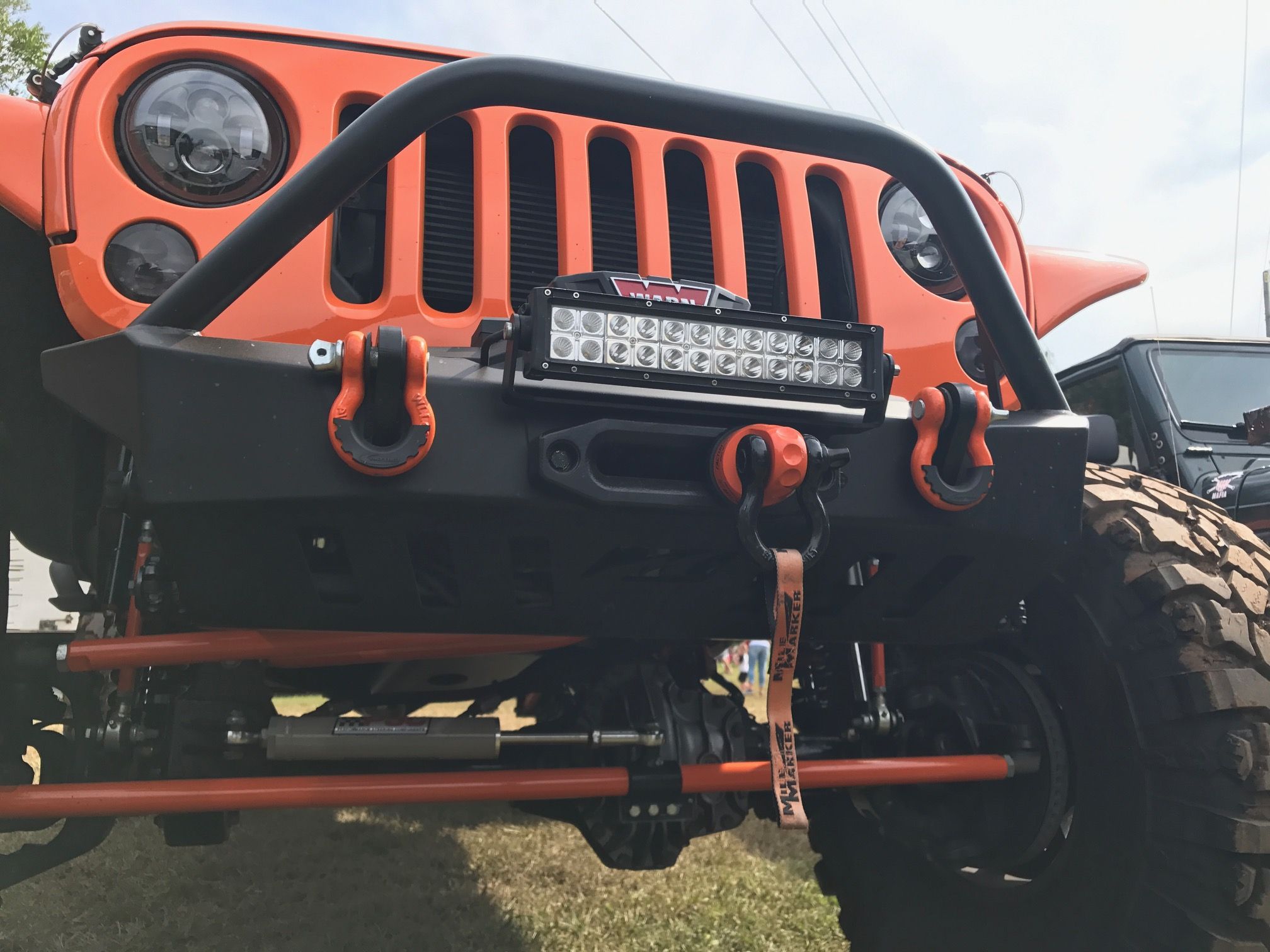 Jeep JK Front Bumper W/Stinger 07-18 Wrangler JK Crusher Series Bare Steel Motobilt