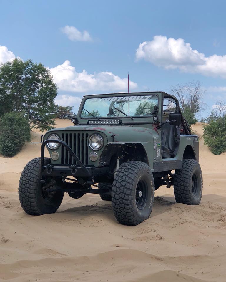 Jeep CJ Front Stubby Bumper W/Stinger Bare Steel Motobilt