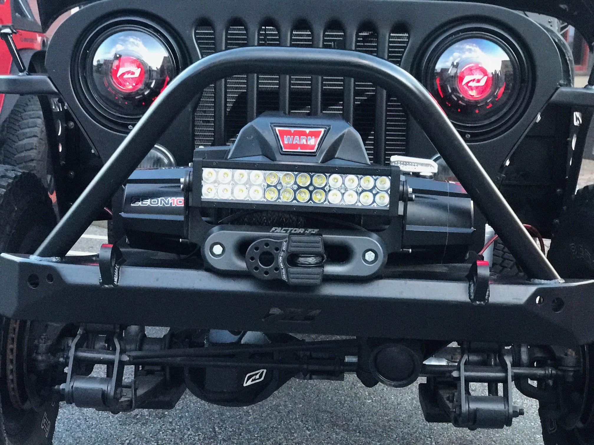 Jeep CJ Mid Width Front Bumper W/Stinger Bare Steel Motobilt