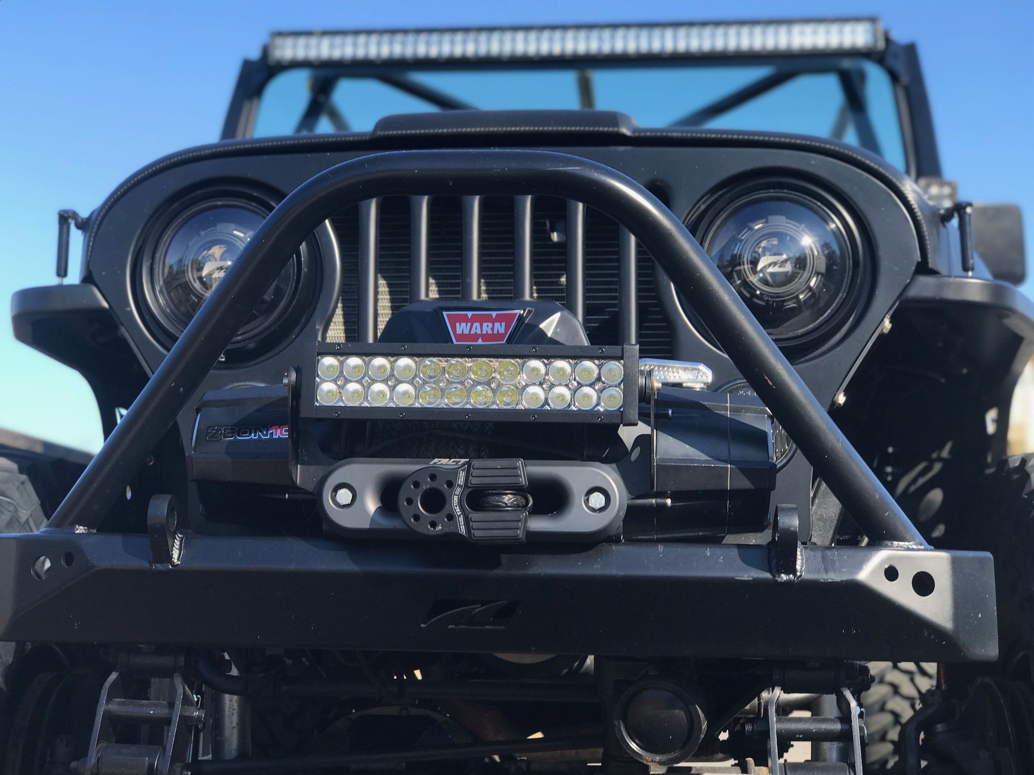 Jeep CJ Mid Width Front Bumper W/Stinger Bare Steel Motobilt