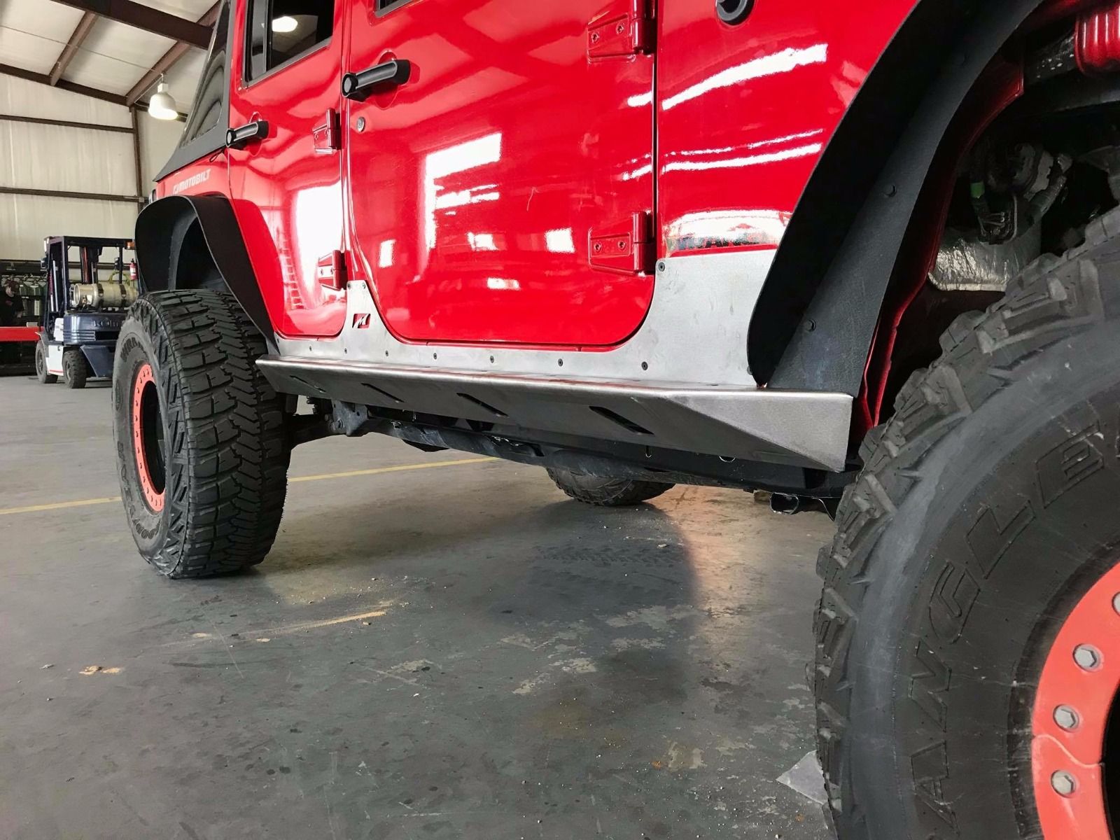 Jeep JK Unilimited Rocker Guards With Step 07-18 Wrangler JK Crusher Series Bare Steel Motobilt