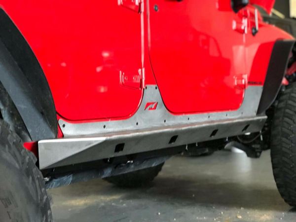 Jeep JK Unilimited Rocker Guards With Step 07-18 Wrangler JK Crusher Series Bare Steel Motobilt