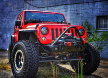 Cargar imagen en el visor de la galería, Jeep JK Front Bumper W/Stinger Fog Cutouts 07-18 Wrangler JK Hatchet Series Bare Steel Motobilt
