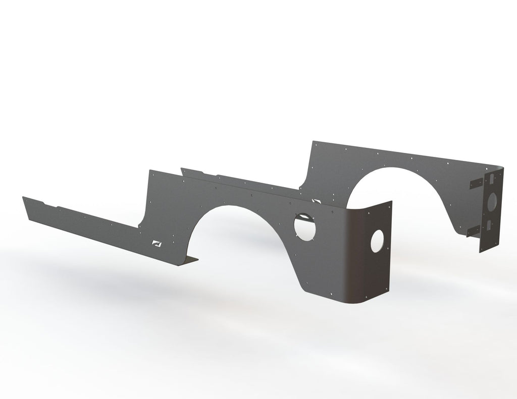 Jeep LJ Full Length Rocker Guards 04-06 Wrangler TJ Unlimited Bare Steel Motobilt