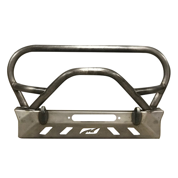 Jeep YJ TJ LJ Front Bumper W/Grill Hoop and Bull Bar Bare Steel Motobilt