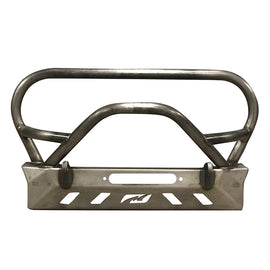 Jeep YJ TJ LJ Front Bumper W/Grill Hoop and Bull Bar Bare Steel Motobilt