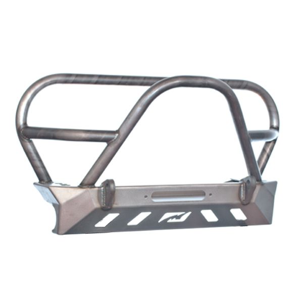 Jeep YJ TJ LJ Front Bumper W/Grill Hoop and Stinger Bare Steel Motobilt