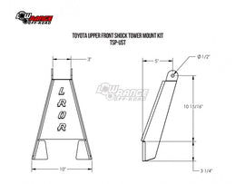 Toyota Shock Mount Towers Pair 79-95 Toyota Pickup/Hilux 95.5-04 Tacoma Low Range Off Road