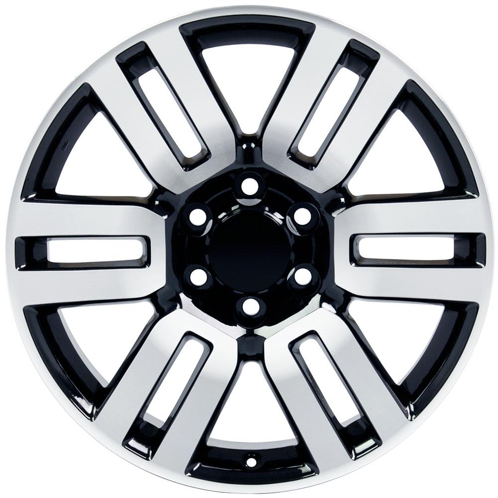 20" Replica Wheel TY10 Fits Toyota 4Runner Rim 20x7 Black Mach'd Wheel