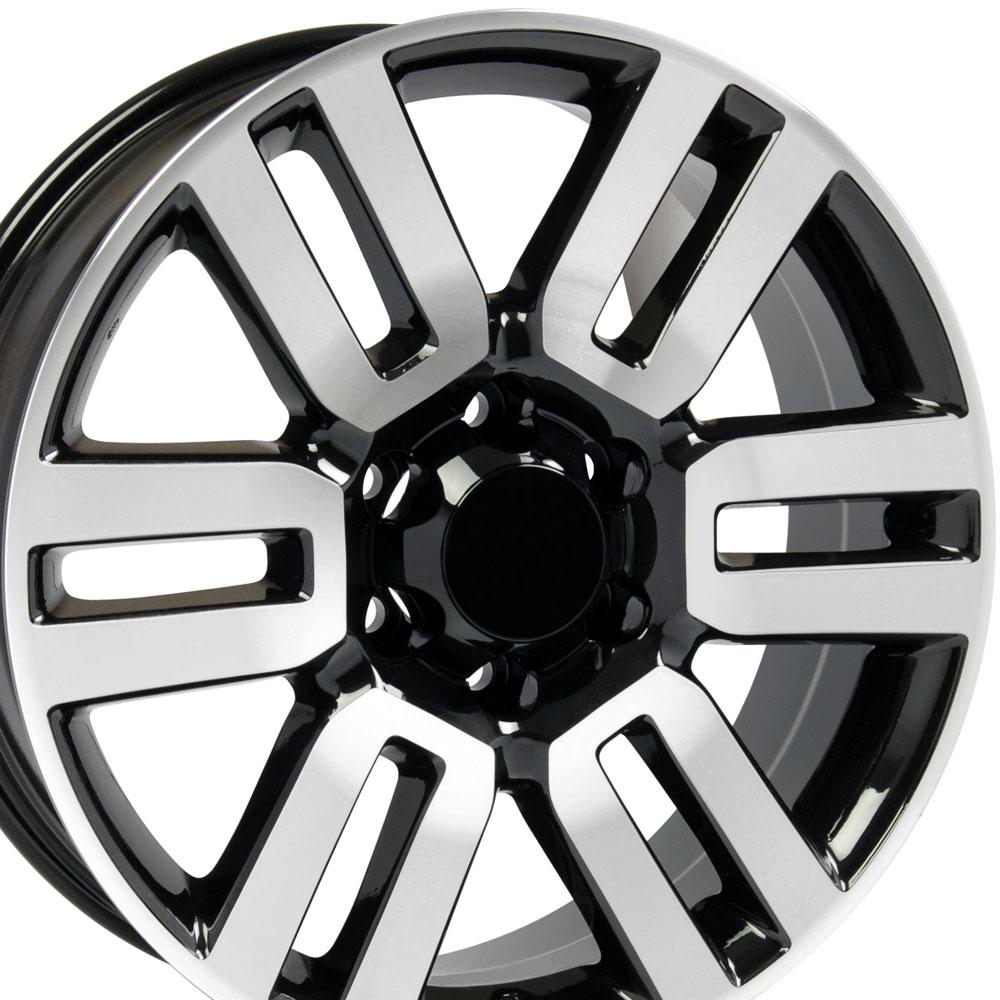 20" Replica Wheel TY10 Fits Toyota 4Runner Rim 20x7 Black Mach'd Wheel