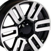20" Replica Wheel TY10 Fits Toyota 4Runner Rim 20x7 Black Mach'd Wheel