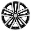 18" Replica Wheel VW27 Fits Volkswagen Jetta Rim 18x7.5 Black Mach'd Wheel