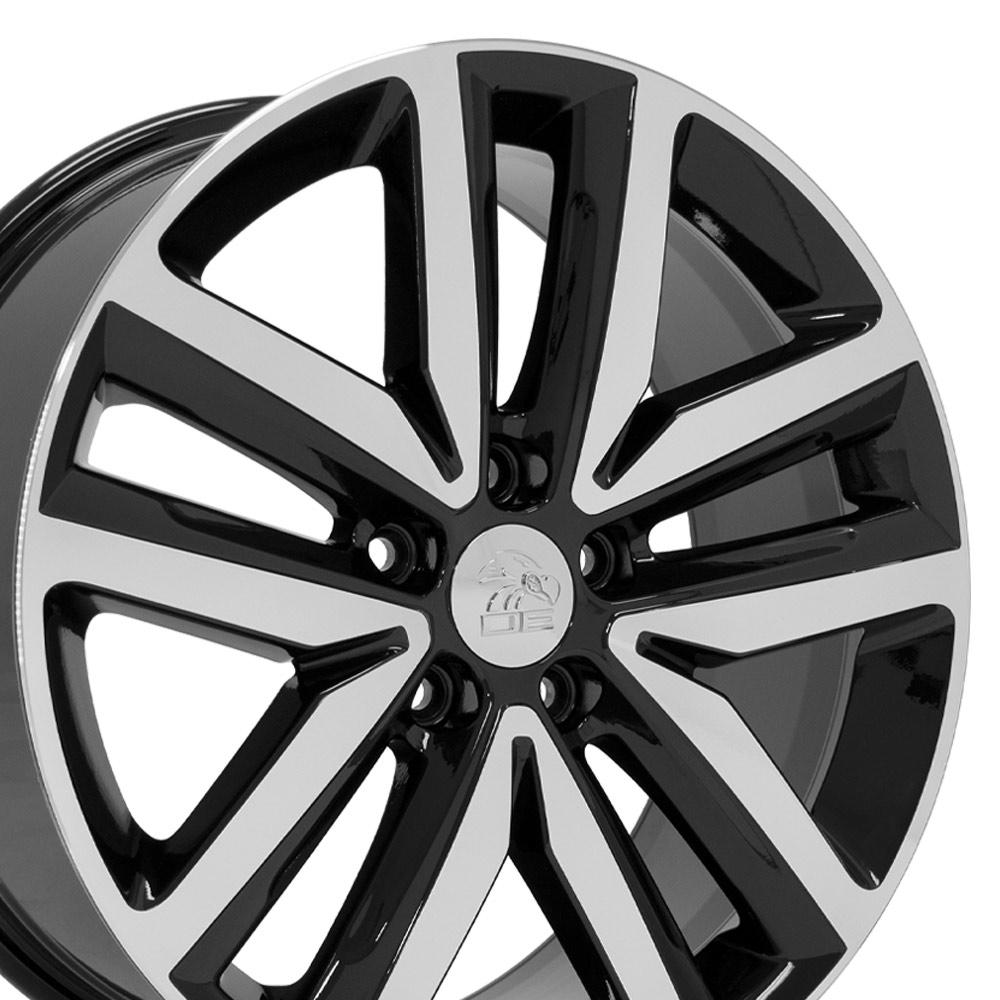18" Replica Wheel VW27 Fits Volkswagen Jetta Rim 18x7.5 Black Mach'd Wheel