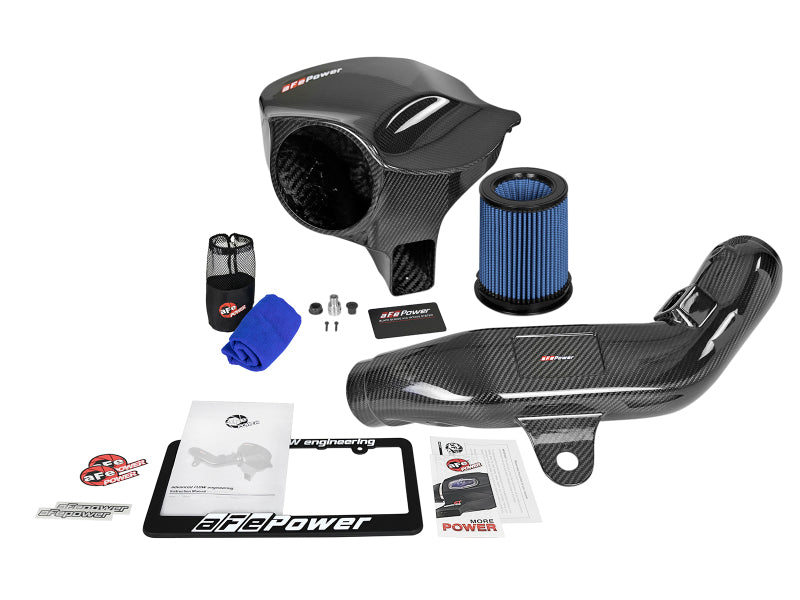 aFe Black Series CAIS de fibra de carbono con filtro Pro 5R 16-18 BMW M2 (F87) L6-3.0L