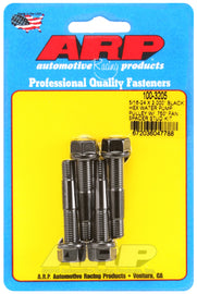 ARP 5/16-24 X 2.000 Polea de bomba de agua hexagonal negra con kit de perno espaciador de ventilador de 0,750 pulgadas