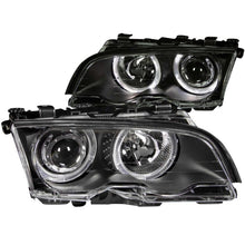 Cargar imagen en el visor de la galería, ANZO 1999-2001 BMW Serie 3 E46 Faros delanteros con proyector con halo negro