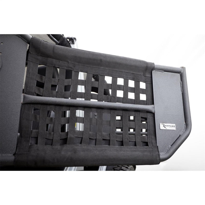 Rampage 1997-2006 Jeep Wrangler(TJ) Puertas tubulares de 2 puertas con red, color negro