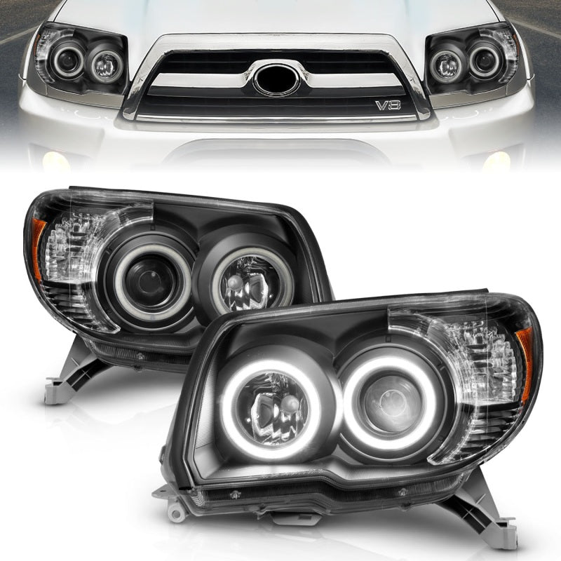 ANZO Faros delanteros proyectores Toyota 4Runner 2006-2009 con halo negro