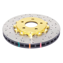 Cargar imagen en el visor de la galería, DBA 05-10 Ford Mustang GT / 11-13 V6 Rotor delantero perforado y ranurado Serie 5000 de 2 piezas con sombrero dorado