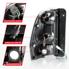 Cargar imagen en el visor de la galería, ANZO 2002-2009 Chevrolet Trailblazer luces traseras LED con barra de luz, carcasa negra, lente transparente