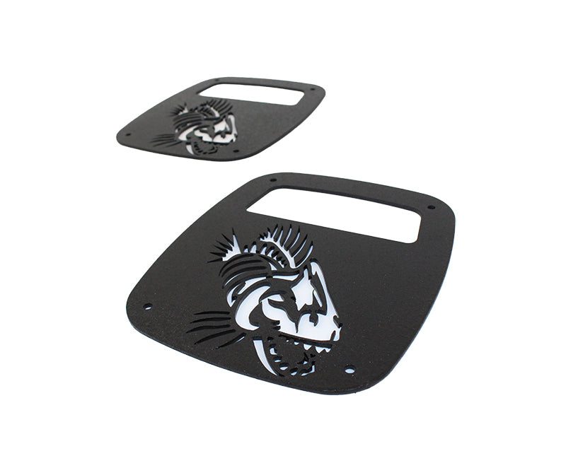 Fishbone Offroad Jeep Wrangler CJ YJ TJ Cubiertas de luces traseras - Pintura en polvo texturizada negra