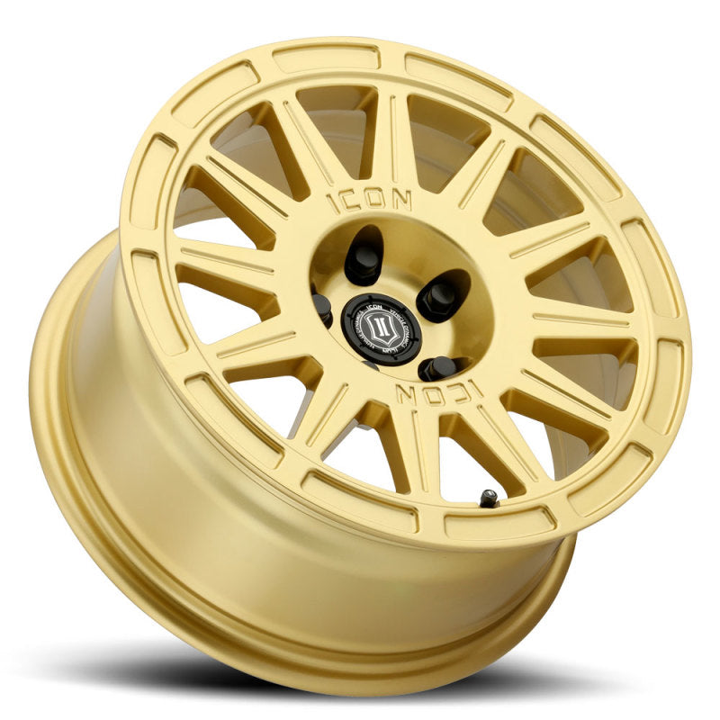 ICON Ricochet 17x8 5x4.5 38mm Offset 6in BS - Rueda dorada brillante