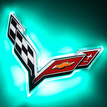 Cargar imagen en el visor de la galería, Oracle Corvette C7 Rear Illuminated Emblem - Aqua SEE WARRANTY