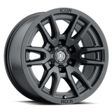 ICON Vector 6 17x8.5 6x5.5 0mm Offset 4.75in BS 106.1mm Diámetro Rueda negra satinada