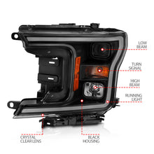 Cargar imagen en el visor de la galería, ANZO 2018-2019 Ford F-150 Proyector Plank Style HL Negro Ámbar (Sin Switchback)