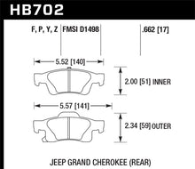 Cargar imagen en el visor de la galería, Hawk 11-12 Dodge Durango / 11-12 Jeep Grand Cherokee HPS 5.0 Rear Street Brake Pads
