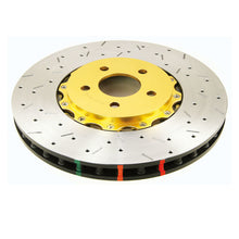Cargar imagen en el visor de la galería, DBA 97-04 Corvette C5/C6 Rotor delantero perforado y ranurado Serie 5000 de 2 piezas ensamblado con sombrero dorado