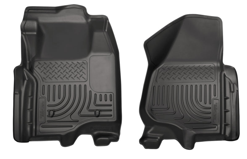 Husky Liners 11-12 Ford Super Duty Crew &amp; Extended Cab WeatherBeater Revestimientos de piso negros para primera fila