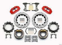 Cargar imagen en el visor de la galería, Wilwood Narrow Superlite 4R Rear P-Brk Kit 14.00in Drill Red Strange Eng Floater 3.49in Offset