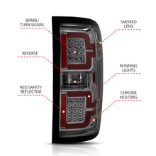 Cargar imagen en el visor de la galería, ANZO 2014-2018 Chevy Silverado 1500 luces traseras LED ahumadas
