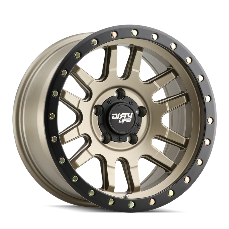 Dirty Life 9309 Canyon Pro 17x9/6x139,7 BP/0 mm de compensación/rueda de oro satinado con buje de 106 mm - Beadlock