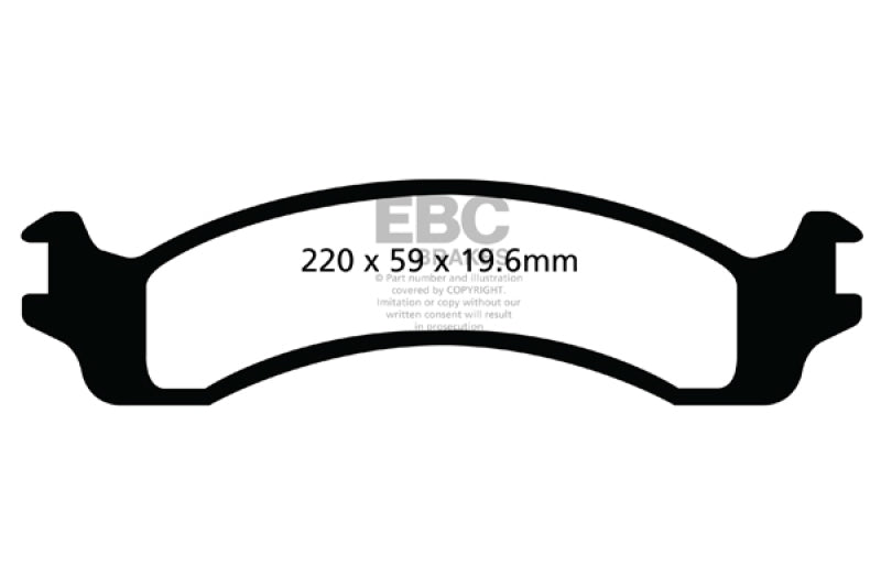 EBC 00-02 Dodge Ram 2500 Pick-up 5.2 2WD (Pastilla con sensor de desgaste) Pastillas de freno delanteras Greenstuff